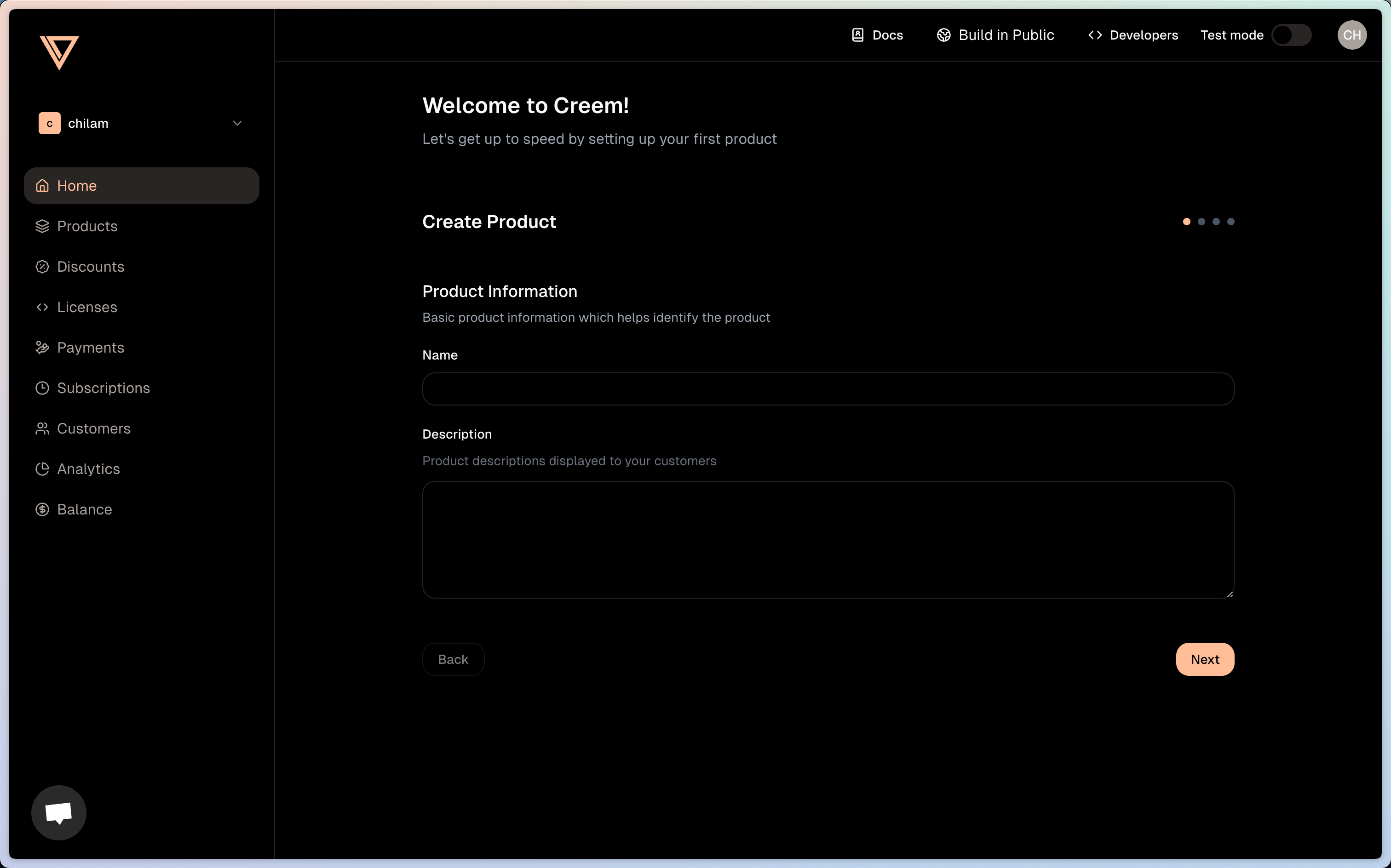 create product 1