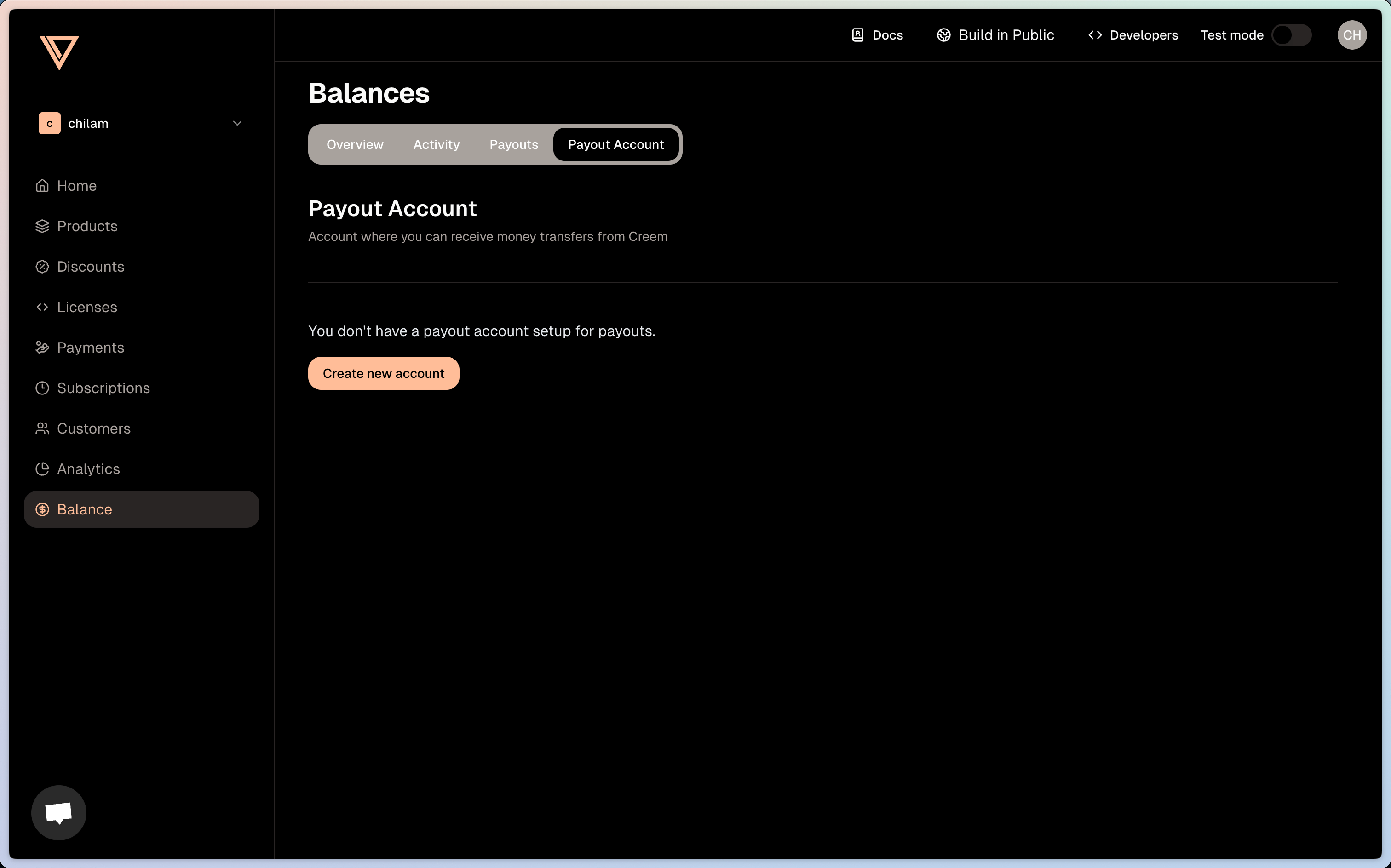 payout account config 1